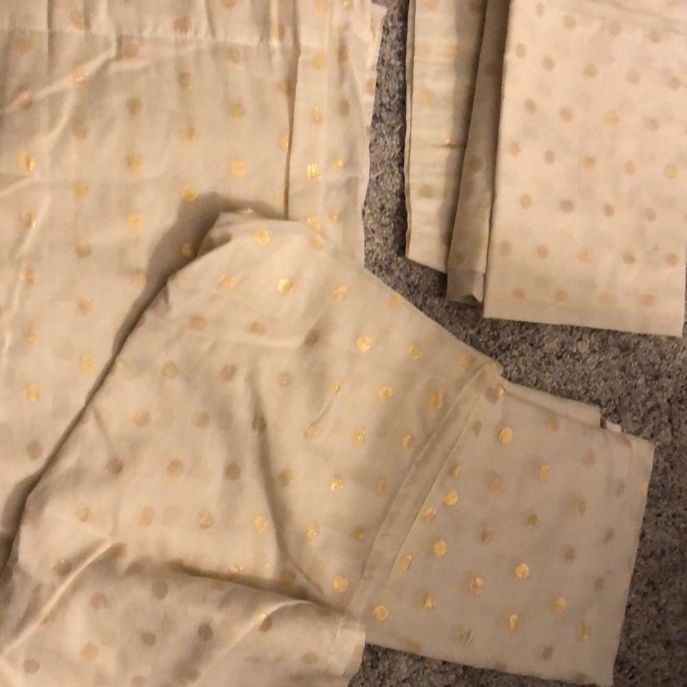 Cream color with gold polka dots curtain panels